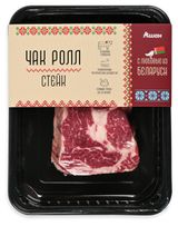 Изображение товара Стейк из говядины АШАН Красная птица с любовью из Беларуси Чак Ролл охлажденный, 300 г