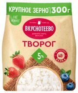 Изображение товара Творог классический рассыпчатый «Вкуснотеево» в пакете 5% ГОСТ БЗМЖ, 300 г