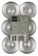 Изображение товара Свечи чайные Actuel лакированные серебро, 6 шт