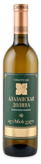 Изображение товара Вино Vinotuar Алазанская Долина белое полусладкое Грузия, 0,75 л