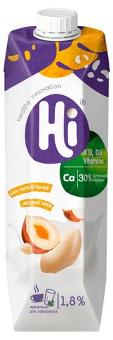 Изображение товара Напиток растительный Hi с фундуком 1,8%, 1 л