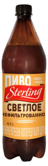 Изображение товара Пиво Sterling светлое нефильтрованное 4,1%, 1,5 л