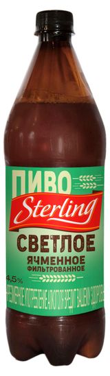 Изображение товара Пиво Sterling Ячменное светлое фильтрованное 4,5%, 1,5 л