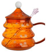 Изображение товара Кружка Actuel Вокруг света Елочка оранжевая стеклянная, 400 мл