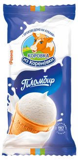Изображение товара Мороженое сливочное «Коровка из Кореновки» Пломбир ванильный 15% ГОСТ БЗМЖ, 100 г