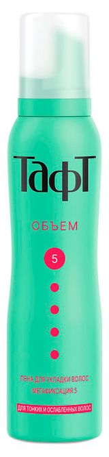 Изображение товара Пена для укладки волос «Тафт» Объём мегафиксация 5, 150 мл