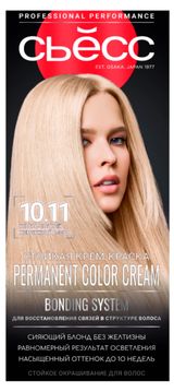 Изображение товара Крем-краска стойкая для волос «Сьёсс» SalonPlex Ультра-светлый блонд тон 10-11, 115 мл