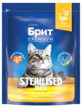 Изображение товара Сухой корм для стерилизованных кошек «Брит» Премиум с уткой и курицей, 400 г