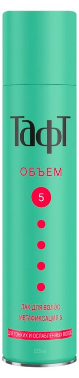 Изображение товара Лак для волос «Тафт» Объем мегафиксация, 225 мл