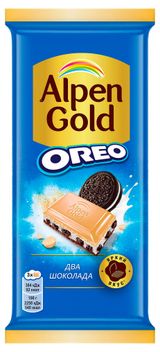 Изображение товара Шоколад молочный с белым Alpen Gold Oreo Два Шоколада, 85 г