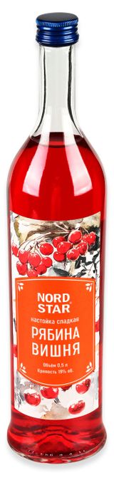Изображение товара Настойка сладкая NORD STAR рябина вишня Россия, 0,5 л