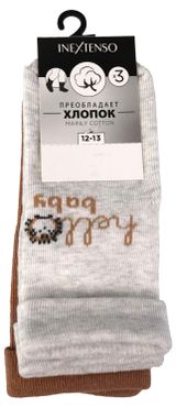 Изображение товара Носки детские для девочки InExtenso Hello baby р. 12/13-13/14, 3 пары