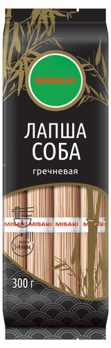 Изображение товара Макаронные изделия Misaki Лапша соба гречневая Китай, 300 г
