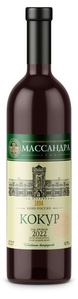 Изображение товара Вино «Массандра» Кокур белое полусладкое Россия, 0,75 л