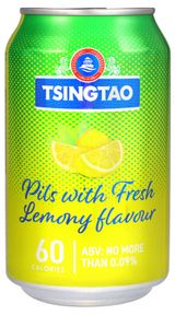 Изображение товара Пиво светлое Tsingtao безалкогольное с лимоном 0,09% Китай, 0,33 л