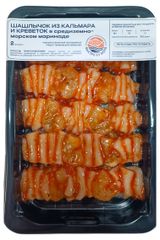 Изображение товара Шашлычок из кальмара и креветок замороженный «Быстро из моря» в средиземноморском маринаде, 300 г