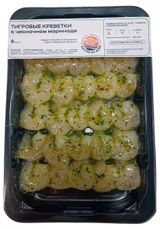 Изображение товара Креветки тигровые замороженные «Быстро из моря» в чесночном маринаде, 300 г