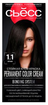 Изображение товара Крем-краска стойкая для волос «Сьёсс» Color Черный тон 1-1, 115 мл