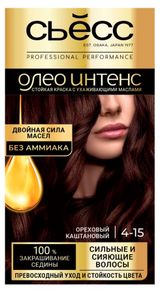 Изображение товара Краска для волос «Сьёсс» Oleo Intense ореховый каштановый тон 4-15, 115 мл