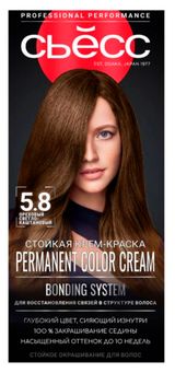 Изображение товара Крем-краска стойкая для волос «Сьёсс» Color Ореховый светло каштановый тон 5-8, 115 мл