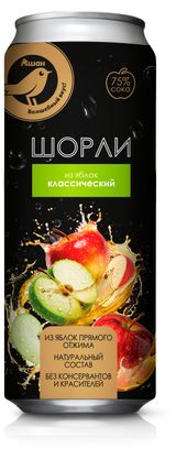Изображение товара Напиток газированный АШАН Золотая птица Шорли со вкусом яблок, 450 мл