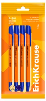 Изображение товара Набор ручек шариковых ErichKrause R-301 Stick Orange 0.7 синий, 8 шт