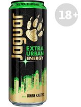 Изображение товара Энергетический напиток Jaguar Exstra Urban Energy киви кактус газированный, 440 мл
