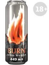 Изображение товара Напиток энергетический Burn Zero Персик манго без сахара, 449 мл