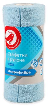 Изображение товара Салфетки АШАН Красная птица микрофибра отрывные в рулоне 25х25 см, 30 шт