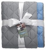 Изображение товара Покрывало Actuel двустороннее микрофибра серо-синее, 215х240 см