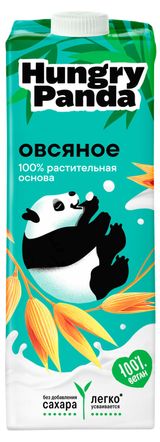 Изображение товара Напиток растительный Hungry Panda Vegan Овсяный без добавления сахара 1,9%, 1 л