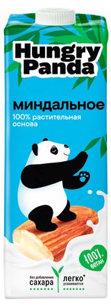 Изображение товара Напиток растительный Hungry Panda Vegan Миндальный без добавления сахара 1,1%, 1 л