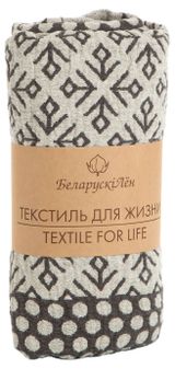 Изображение товара Плед Pole Kvetak Беларускі Лен жаккардовый полульняной с бахромой Беларусь, 110х170 см