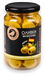 Изображение товара Оливки АШАН Золотая птица крупные Гордаль без косточек Испания, 370 мл