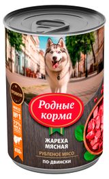 Изображение товара Влажный корм для собак «Родные Корма» По-двиснки жареха мясная, 410 г