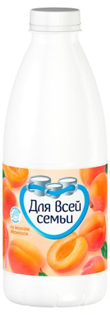 Изображение товара Кисломолочный напиток «Для всей семьи» со вкусом абрикоса 1%, 930 г