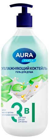 Изображение товара Гель для душа Aura FAMILY  Увлажняющий коктейль, 1000 мл