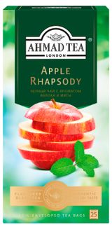 Изображение товара Чай черный Ahmad Tea Apple Rhapsody со вкусом яблока и мята, 25х2 г
