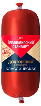 Изображение товара Колбаса вареная «Владимирский стандарт» Докторский стандарт Классическая юез шпика, 500 г