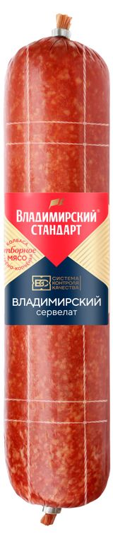 Изображение товара Колбаса варено-копченая «Владимирский стандарт» Сервелат Владимирский, ~ 0,7 кг
