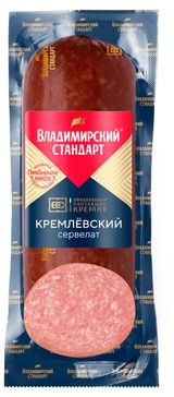 Изображение товара Колбаса варено-копченая «Владимирский стандарт» Сервелат Кремлевский, 350 г