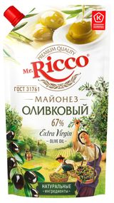 Изображение товара Майонез Mr.Ricco Оливковый 67% охлажденный, 400 мл