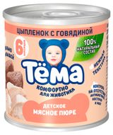 Изображение товара Пюре мясное «Тема» с цыпленком и говядиной с 6 мес., 90 г
