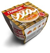 Изображение товара Готовое блюдо Суп рыбный Уха янтарная «ГЛАВСУП» из минтая и горбуши замороженный, 250 г
