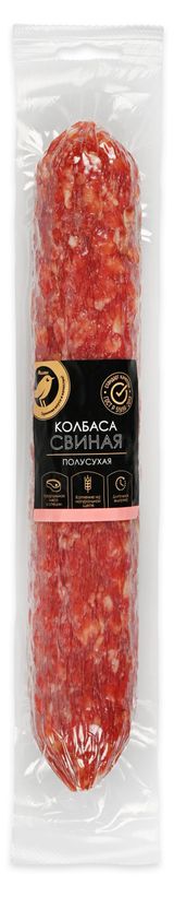 Изображение товара Колбаса свиная сырокопченая полусухая АШАН Золотая птица ГОСТ, ~ 600 г