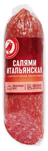 Изображение товара Колбаса сырокопченая полусухая АШАН Красная птица Салями Итальянская, 250 г
