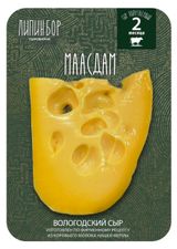 Изображение товара Сыр полутвердый Маасдам «Сыроварня Липин Бор» 45% БЗМЖ, 180 г