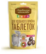 Изображение товара Лакомство для кошек «Деревенские лакомства» Вита Угощение для удобного приема таблеток Утка, 40 г