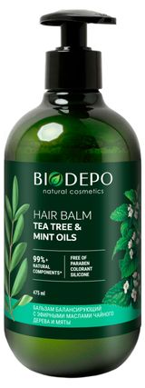 Изображение товара Бальзам питательный для волос Biodepo с маслами чайного дерева и мяты, 475 мл