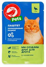 Изображение товара Влажный корм для кошек АШАН Красная птица паштет с уткой, 75 г